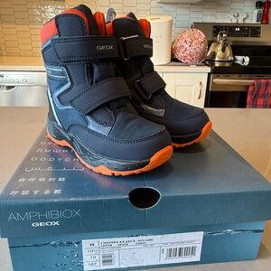 Geox Kids' Dark Blue and Bright Orange Boots